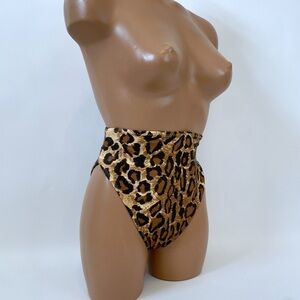 Leopard Print High-Waisted Bikini Bottom